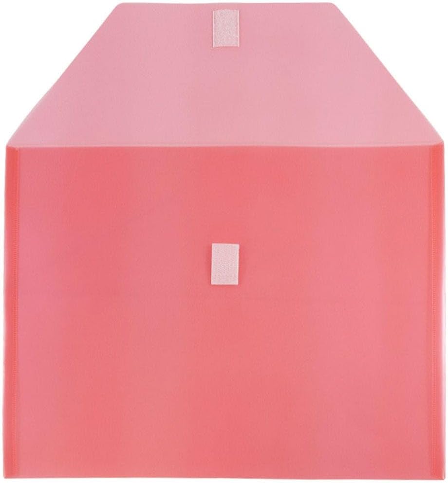 JAM PAPER Plastic Envelopes with Hook & Loop Closure - Letter Booklet - 9 3/4 x 13 - Red - 3/Pack