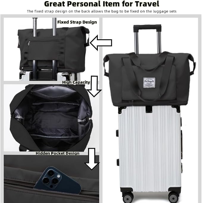 Large Capacity Foldable Travel Bag, Expandable lightweight Carry on Bag