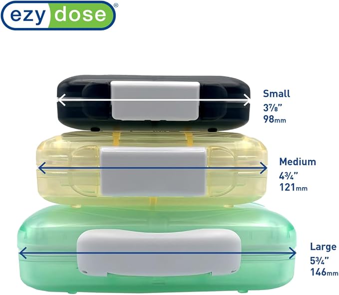 EZY DOSE Moisture-Proof Pill Case, Medicine Planner, Vitamin Organizer Box