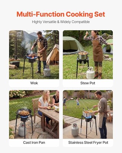 VEVOR 1 Burner Outdoor Propane Gas Stove, Propane LPG Gas Camping Stove,