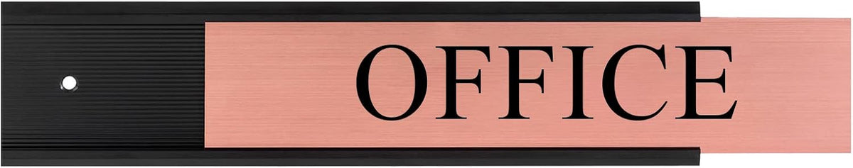 5 Pack Aluminum Wall or Door Name Plate Holder, Wall Mount Office Door Sign Holder with Double Sided Tape, for Business Department, Meeting Room, Room Number (Black, 2" x 8")