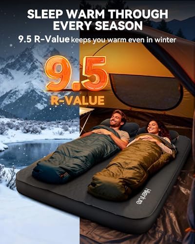Hikenture 4" Thick Self Inflating Sleeping Pad, Foam & Air Camping Mattress