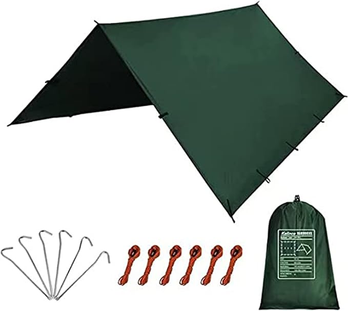 KALINCO Waterproof Camping Tarp Tent Hammock Rain Fly, 10X10FT/10X15FT