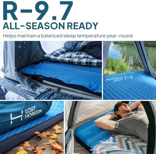 Lost Horizon Self-Inflating Foam Camping Mattress, Queen, 3" Thick