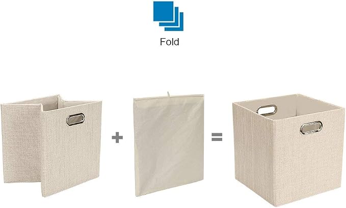 Posprica Collapsible Storage Cubes, 11×11×11 Fabric Storage Bins Containers