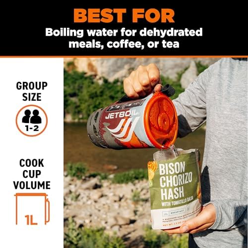 Jetboil Flash Portable Fast Boil Stove for Camping and Backpacking with 1-Step Auto Ignition, Propane/Isobutane Burner with Cooking Cup