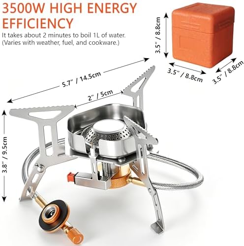 SHENDU 3500W Windproof Camping Backpacking Stove Foldable Fuel Adapters