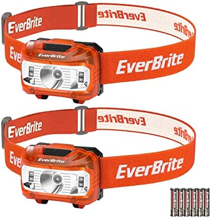 EverBrite Headlamp, 2 Pack Kids Headlamp with Red Light and Memory Function, Head Lamp for Adults and Kids with 5 Modes, Bright Headlamps for Camping, Running, Christmas Gifts, Batteries Included