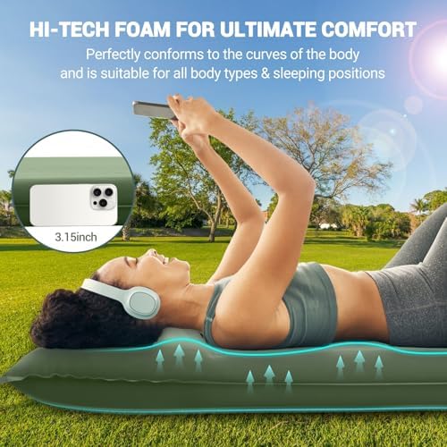 Elegear Self Inflating Sleeping Pad with Electric Pump Memory Foam 3.15"