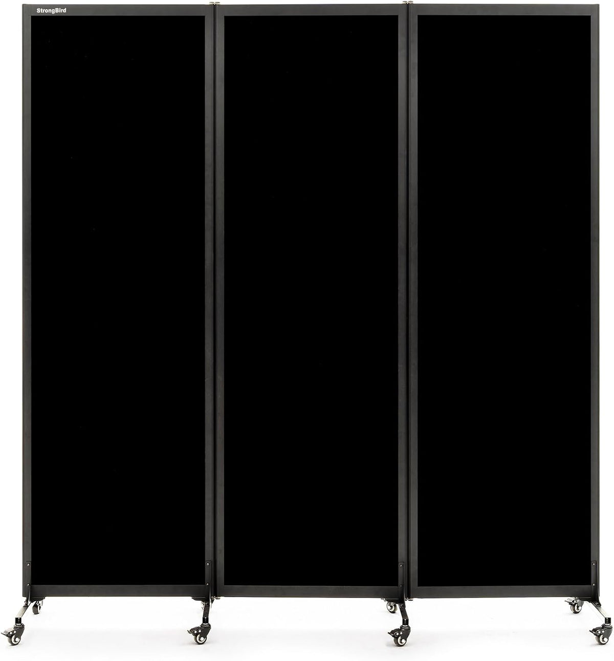 Upgrade Version Room Partition and Divider, Freestanding Rolling Dividers with Wheels,Office Privacy Screen Divider Wall,Classroom Felt Dividers,6'L* 6'7"H,3 Panel,Black