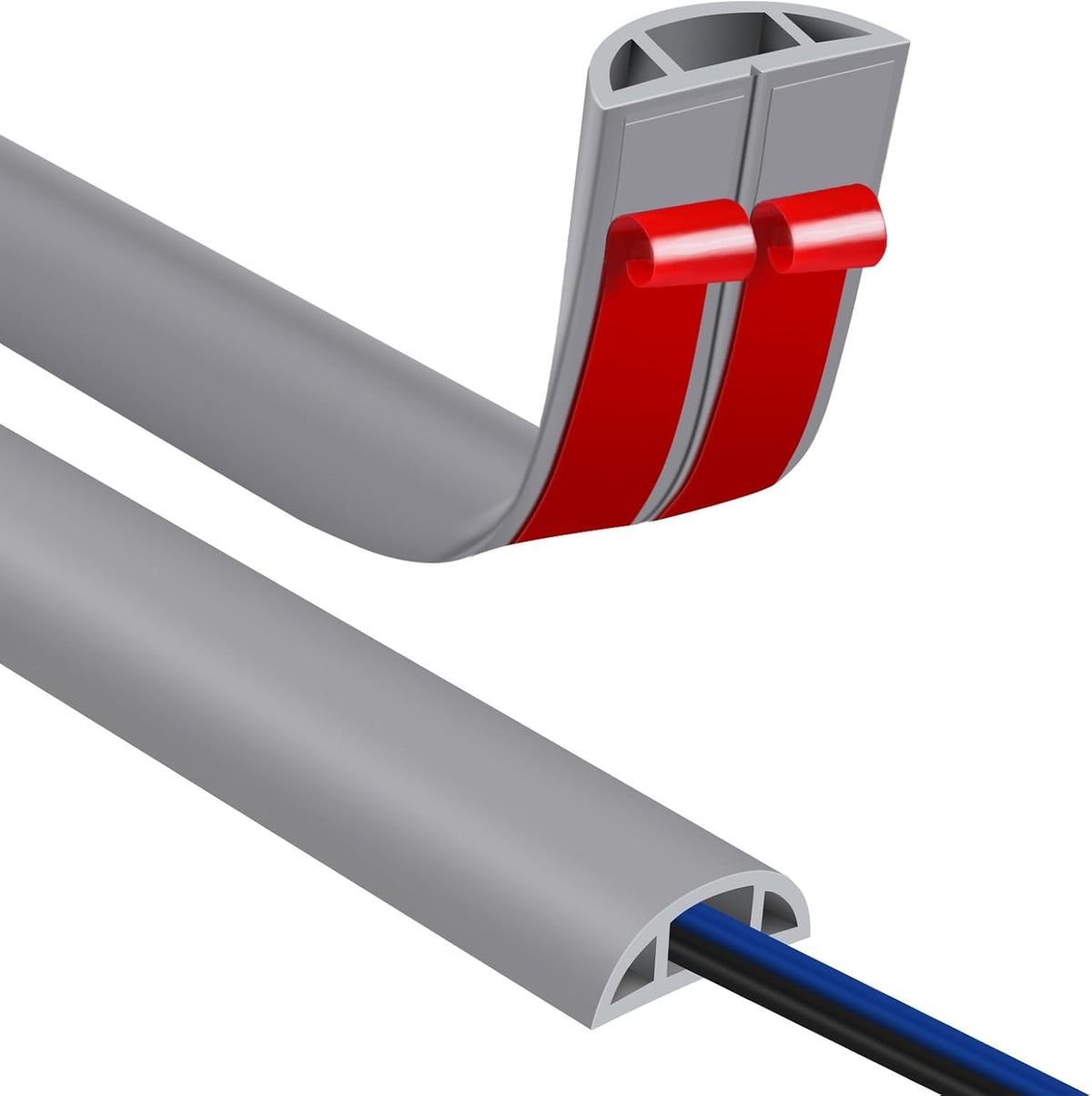 Floor Cord Covers for Wires 12FT Cable Hider Wire Cover Self Adhesive Cord Hider Floor for Offices, Homes, Workshops, Warehouses Cable Cavity 0.39" W x 0.27" H