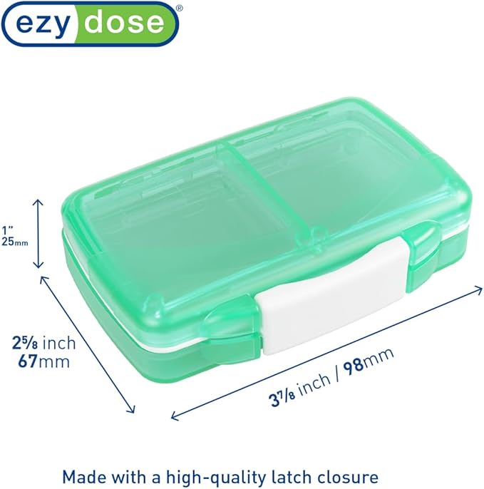 EZY DOSE Moisture-Proof Pill Case, Medicine Planner, Vitamin Organizer Box