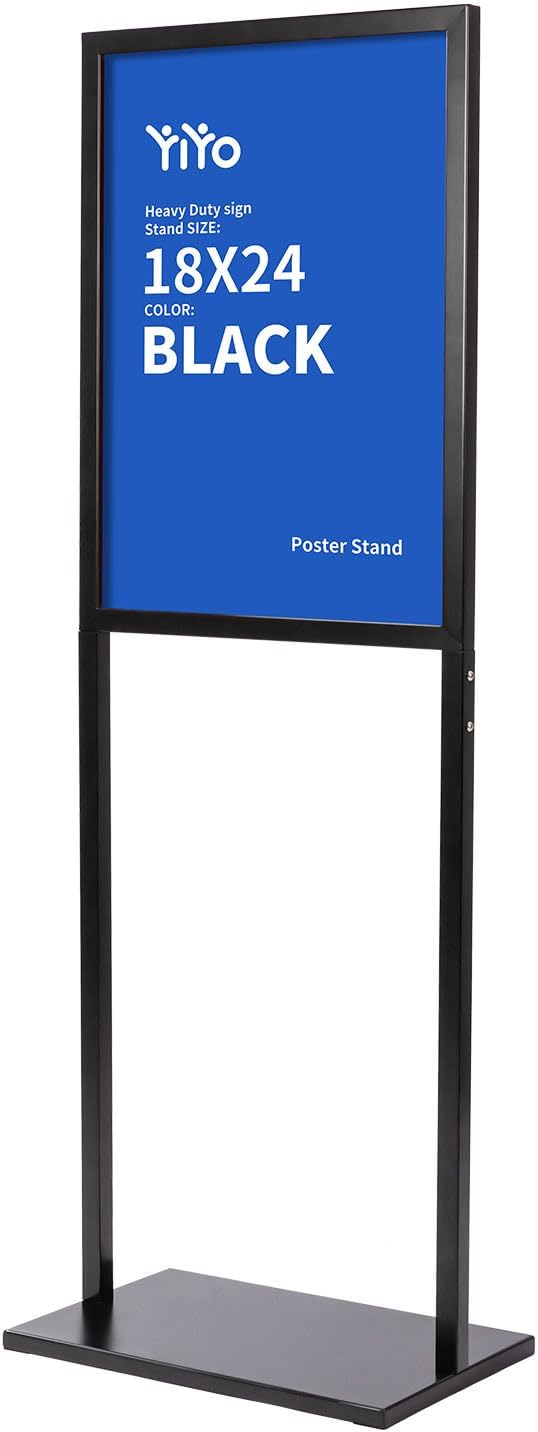 YIYO Sign holder floor stand, sign holder stand heavy Duty Pedestal poster stand for display,18×24 inch slide-in double sided poster sign holder floor standing Display Advertising (18×24)