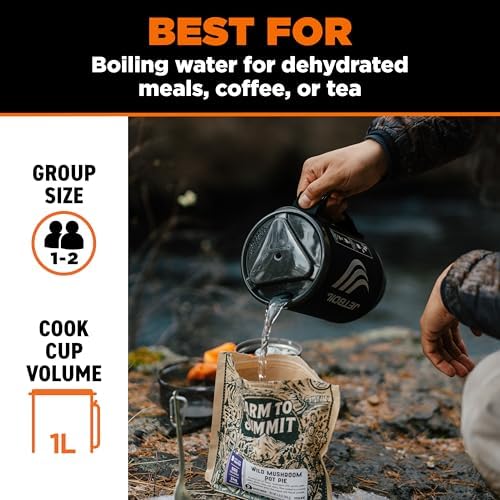 Jetboil Flash Portable Fast Boil Stove for Camping and Backpacking with 1-Step Auto Ignition, Propane/Isobutane Burner with Cooking Cup