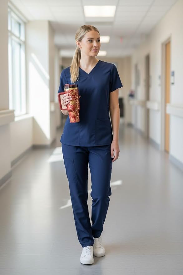 Hidden Cuss Word Tumbler 40oz Laser Engraved Funny Nurse Gift Swear Tumbler with Lid and Straw, Multicolor, Gag Gift Hidden Curse Words Stainless Steel Travel Mug (Red with Gold Underlay)