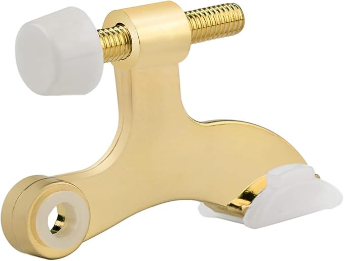 HOMOTEK 24 Pack Hinge Pin Bright Brass Door Stopper, Adjustable Deluxe Heavy