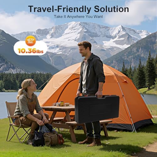 2-Burner Portable Camping Stove, Butane Camping Stove with Non-sticking Grill Tray, Outdoor Travel Camp Stove for Camping, BBQ, Home