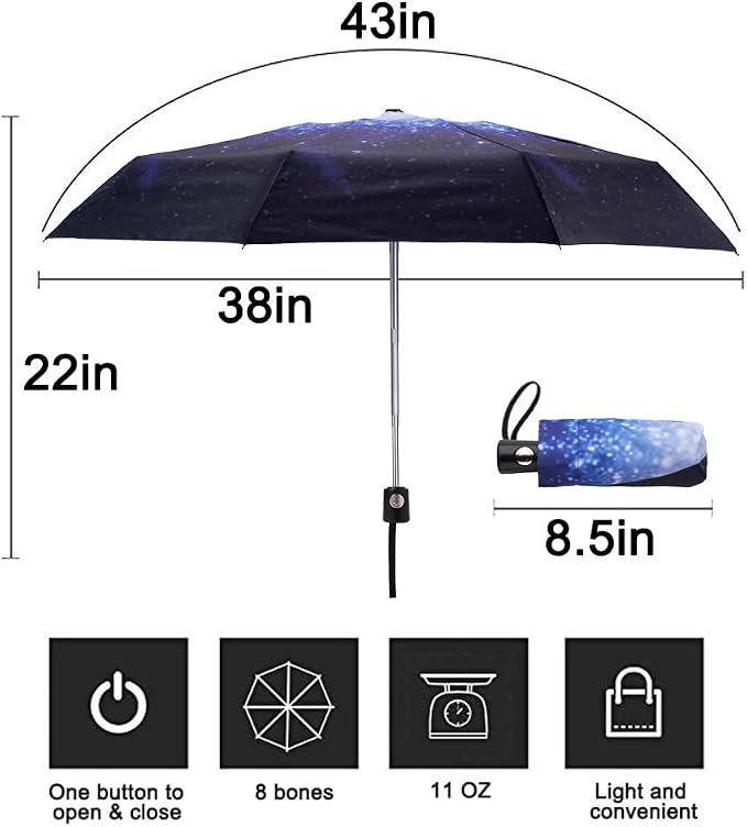 Goothdurs Automatic Mini Travel Windproof Umbrella Compact Auto Open/Close