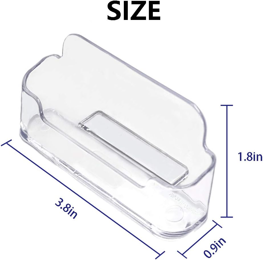 16 Pack Clear Desktop Business Card Holder Display, Plastic Business Card Stand for Office