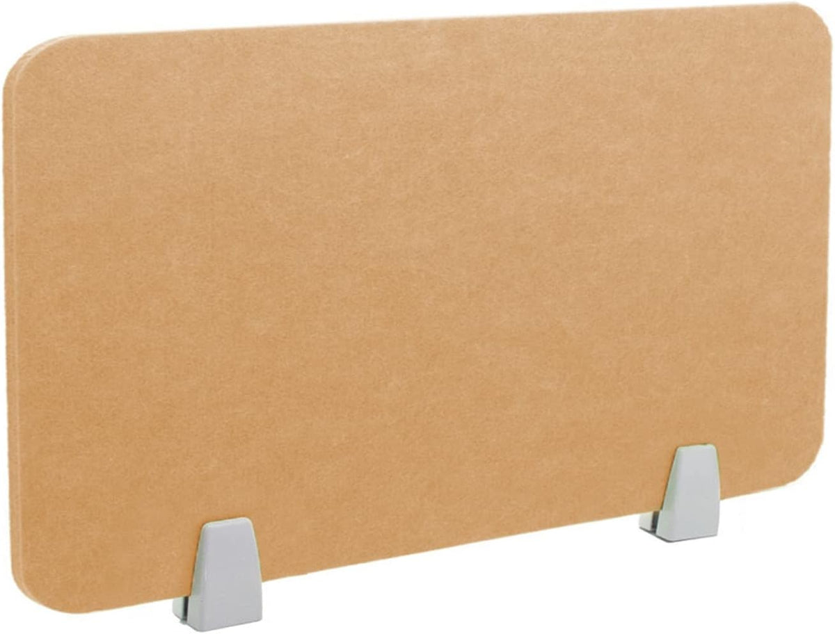 Icegrey Acoustic Desk Divider Privacy Panel Removable Sound Absorbing Desk Partition Board with 2 Clips for Student Call Centers Offices Braries Classrooms Library, Light Brown, 23.4x11.7"