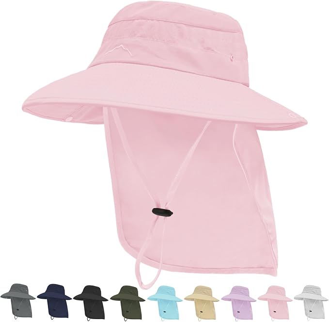Sun Hats for Men Women, UPF50+ Protection Safari Hat, Wide Brim Fishing Hat