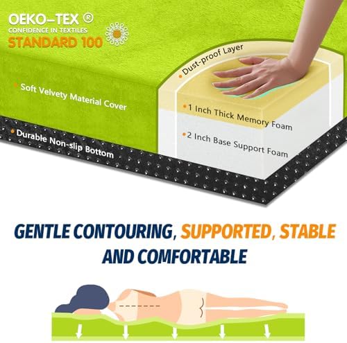 CYMULA Memory Foam Camping Mattress Pad, CertiPUR-US Sleeping Mat, Portable Roll Up Mattress for Adults, Camping Bed Pads for Sleepover, Car Bed with Travel Bag