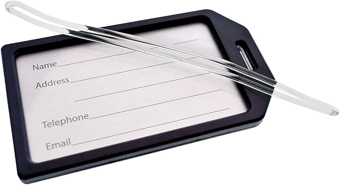 5 Pack - Premium Rigid Airline Luggage Tag Holders - Heavy Duty Hard Plastic