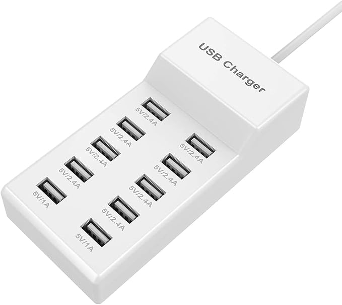 10-Port USB Wall Charger Station