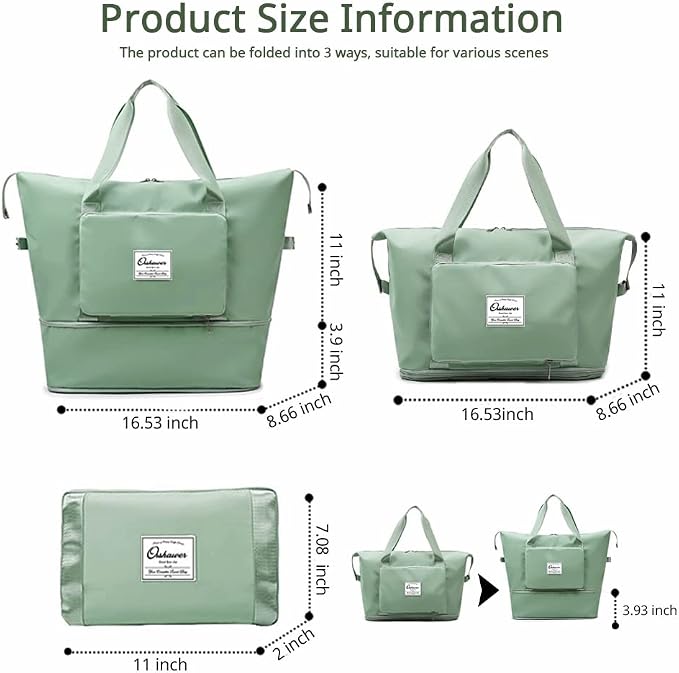 Large Capacity Foldable Travel Bag Expandable Portable Carry on Bag Dry&Wet