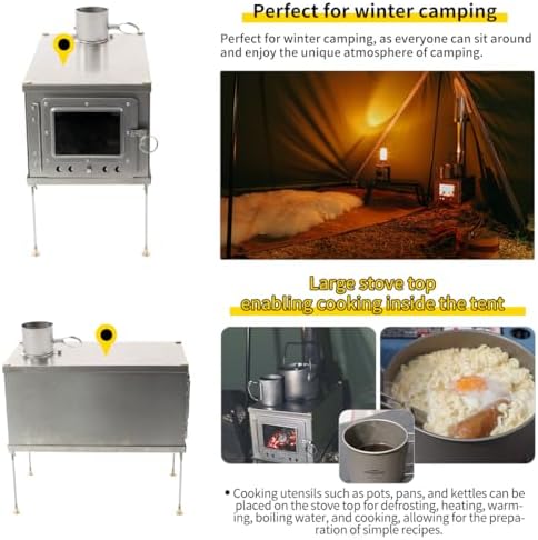 Soomloom foldable titanium wood-burning stove WintourULtai0.5mmlightweight compact durable portable folding wood burning outdoor camping hiking bushcraft ultralight cooking heatingfirewood stove