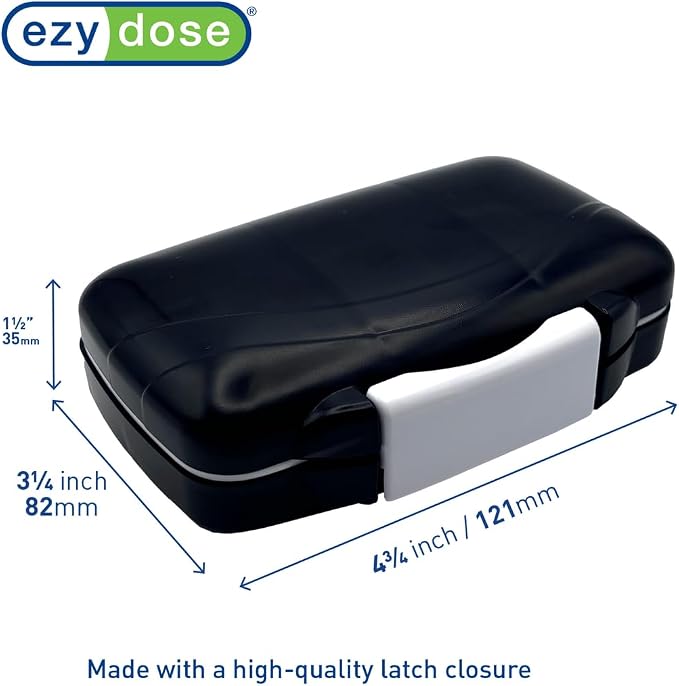EZY DOSE Moisture-Proof Portable Pill Dispenser, Pocket Purse Organizer