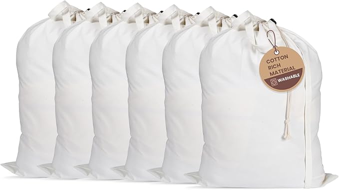 LFH Home Cotton Canvas Large Laundry Bag