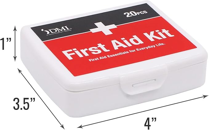 DMI First-Aid Kit, Mini 20-Piece Kit, Small and Compact All-Purpose Use