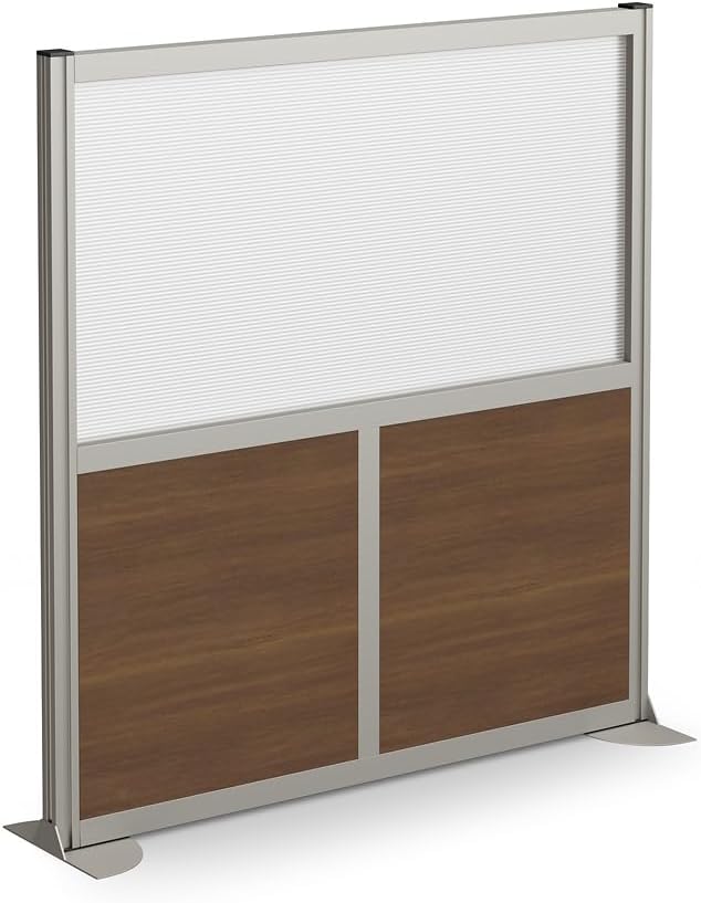NBF Office Partitions - Cubicle Privacy Panel Wall Divider - Modern Room Separator with Quick Assembly - Indoor Laminate Free Standing Portable Room Divider Panel - 52" H x 49" W (Espresso)