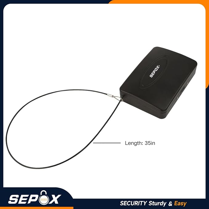 SEPOX® 2Pcs Water/Fire-Resistant Portable Security Case Lock Box Steel