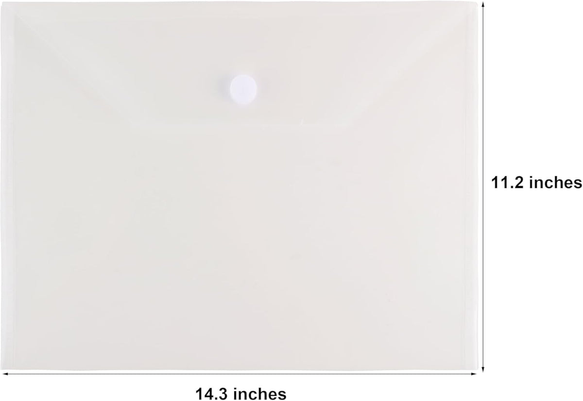 11 x 14 Large Clear Plastic Envelopes Document File Storage Holder 40 Pack Hook Loop Closure