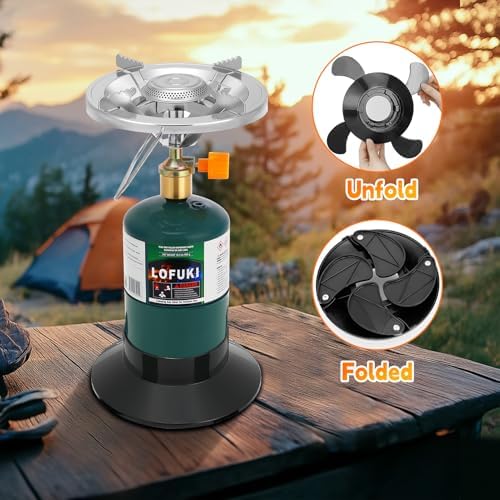 Camping Stove Propane, Portable Backpacking Cooker with Single Burner