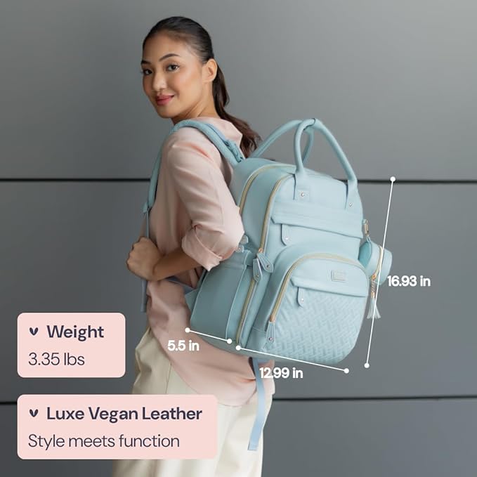 BabbleRoo Leather Diaper Bag Backpack