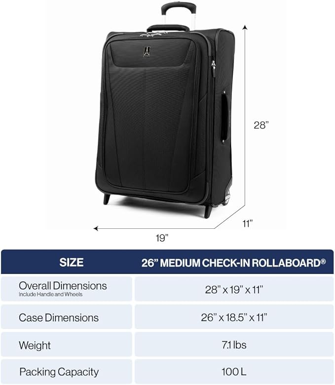 Travelpro Maxlite 5 Softside Expandable Upright 2 Wheel Checked Luggage