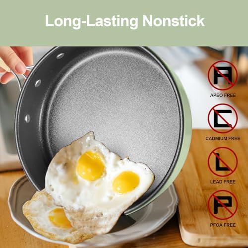 Odoland 15pcs Camping Cookware Mess Kit, Lightweight Pot Pan Kettle Set
