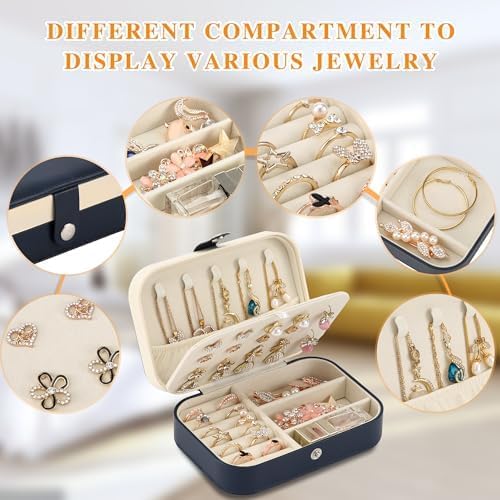 Travel Jewelry Box, PU leather Small Jewelry Organizer