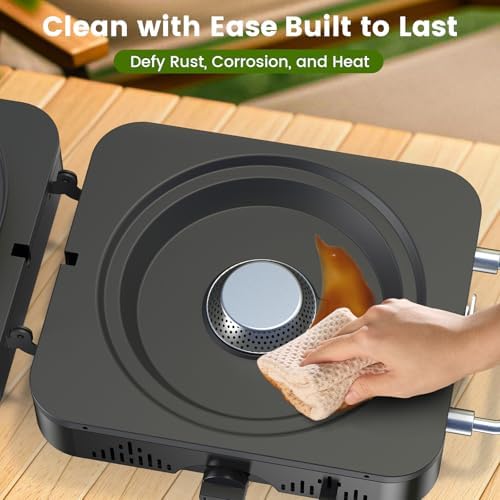 2 Burner Propane Camping Stove, 20000 BTU Foldable Portable Camp Stove with Piezo Ignition & Adjustable Burners, Outdoor Gas Cooker with Carry Bag for Camping, RV, Tailgating & Emergency Use