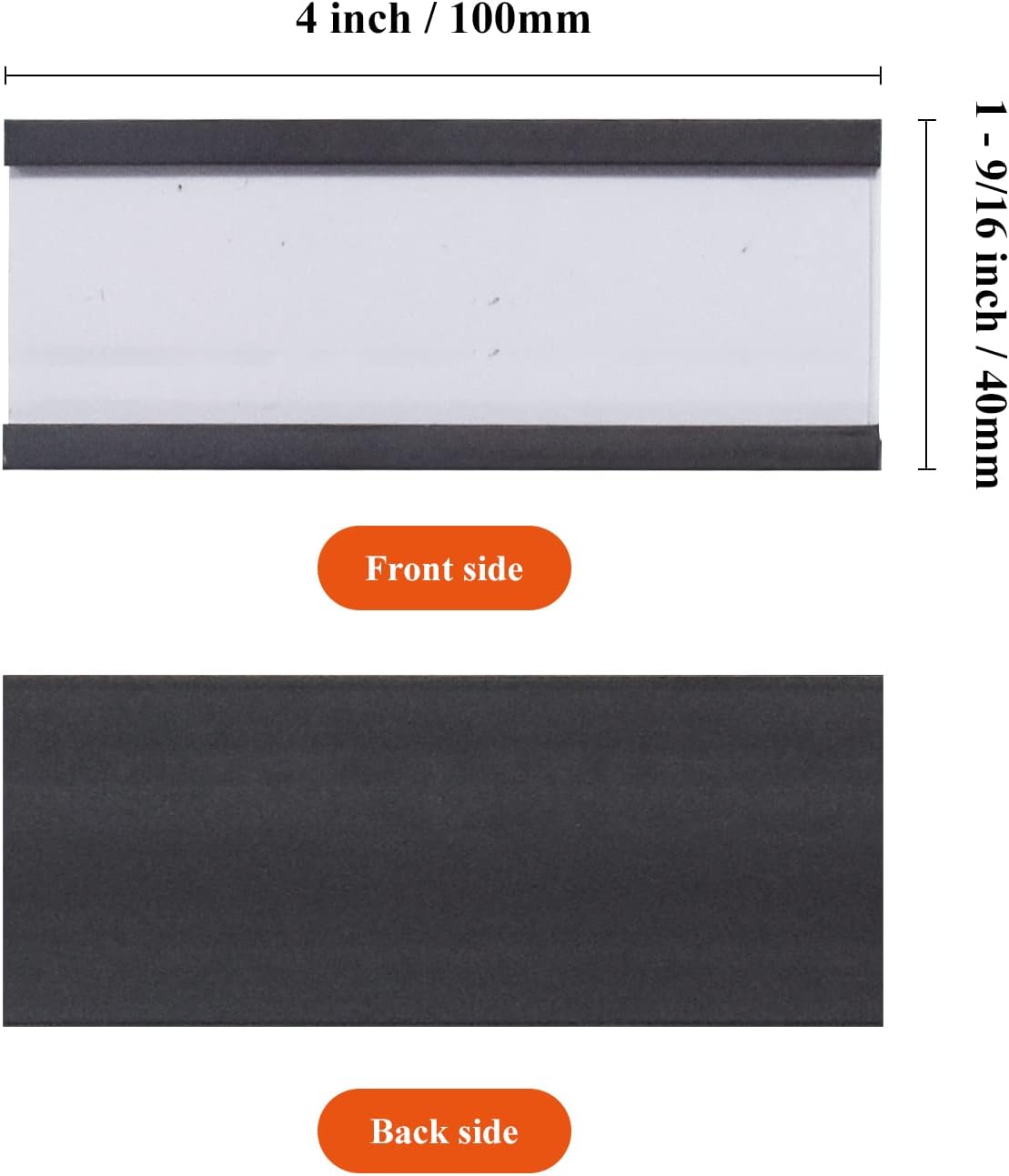 C Channel Magentic Label Holders 1.6x4 Inch, Magnetic Labels for Shelving，Magnetic Data Card Holders File Cabinet Labels,Pack of 50 …