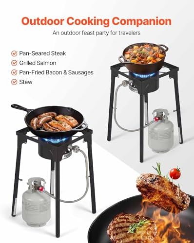 VEVOR 1 Burner Outdoor Propane Gas Stove, Propane LPG Gas Camping Stove,