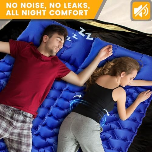 4-Inch Inflatable Camping Sleeping Pad with Foot Pump