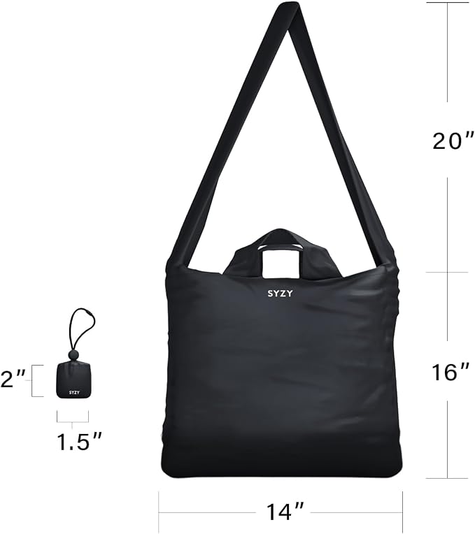 SYZY World's Most Compact Travel Tote Bag Portable Shopping Beach Market Bag
