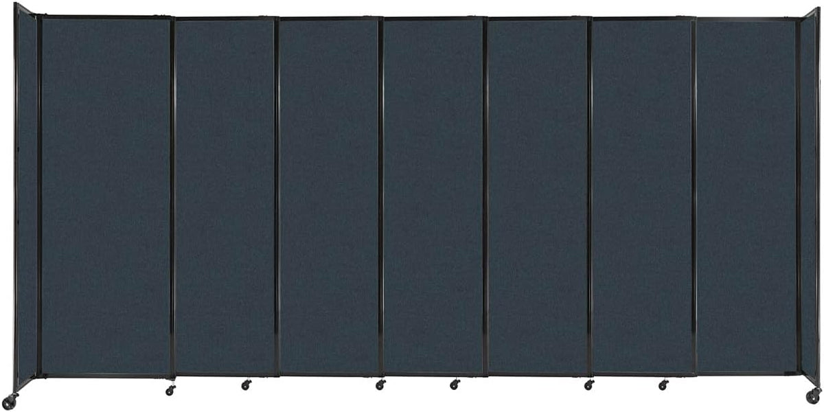 Versare Straightwall Sliding Portable Wall Partition | Freestanding Office Dividers | Locking Wheels | Temporary Room Separator | 15'6" Wide x 7'6" Tall Blue Spruce Fabric Panels