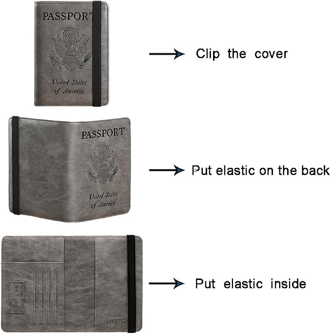 Passport Holder Cover Wallet Travel Essentials RFID Blocking Leather Card Case