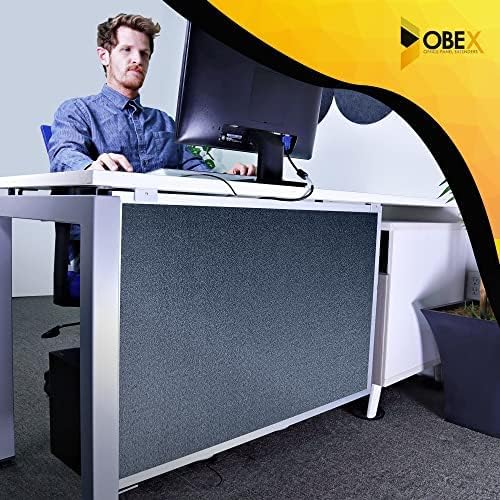 OBEX Acoustic Table Mounted Modesty Desk Privacy & Sound Absorbing Panel for Office Cubicles, 18" x 60", Graphite