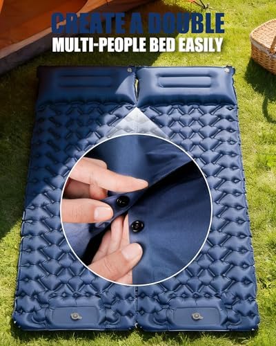 AKSOUL Sleeping Pad for Camping Mat: Self-Inflating Ultralight & Compact Air Mattress Lightweight Inflatable Pad for Camping Hiking Backpacking Blue